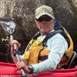 Leader Steve Tessler in a kayak