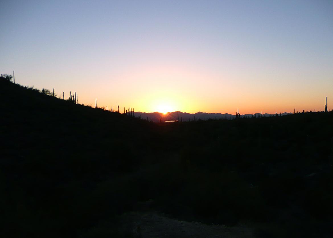 A dark silhouette sunset image