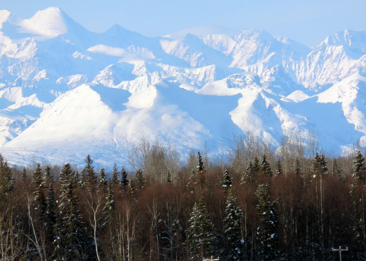 Cross-Country Skiing in the Shadow of Denali, Alaska
