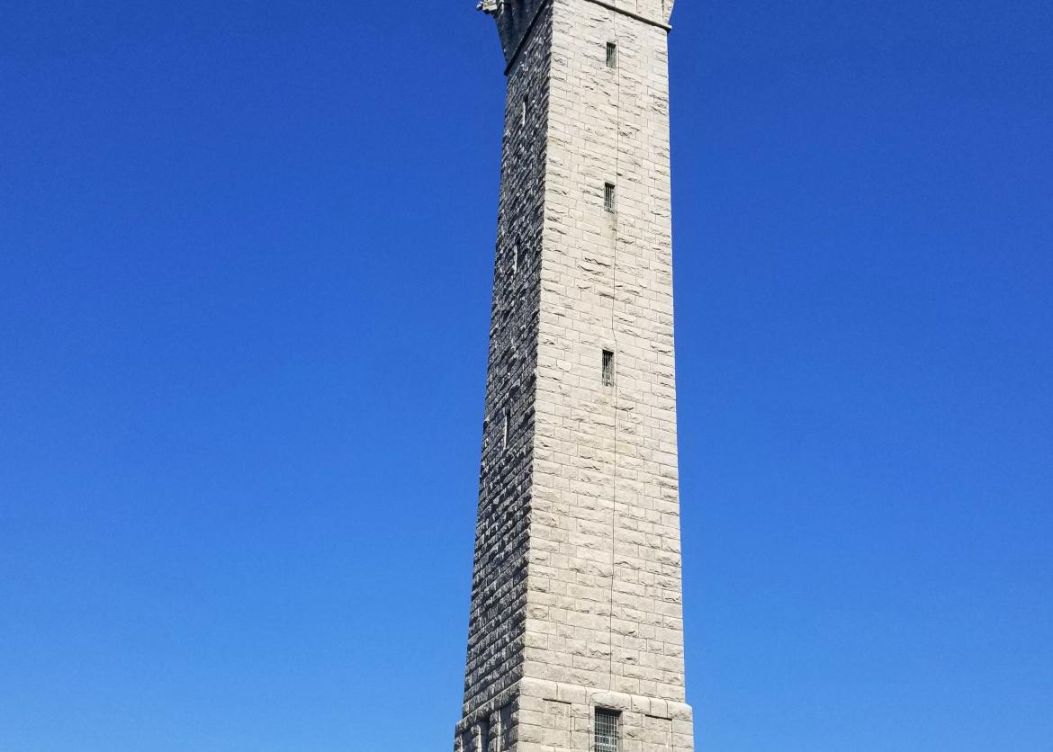 The Pilgrim Monument, a tall granite tower.