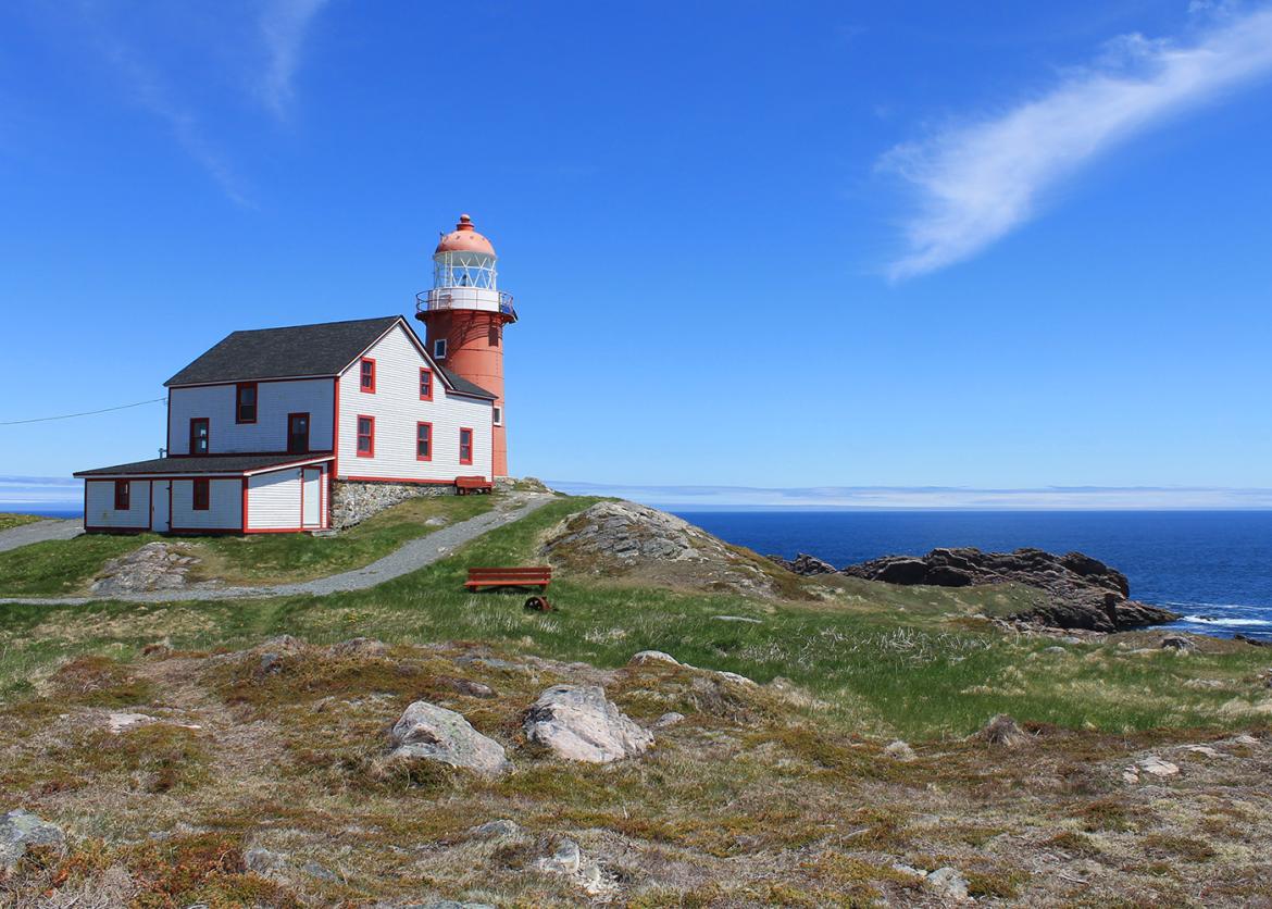 Lighthouse by the sea in Newfoundland
