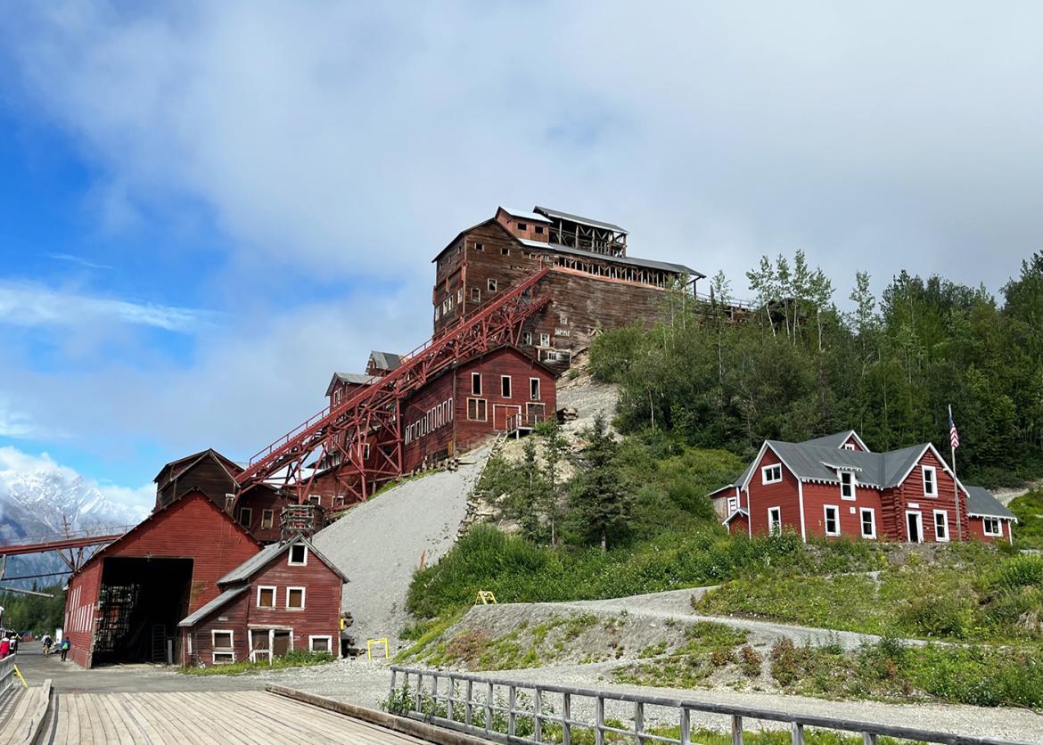 Red mill buildings in Alaska