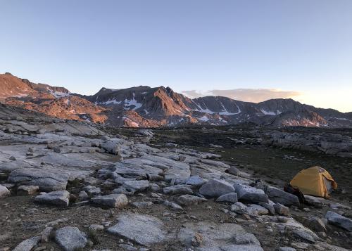 Campsite below Mt. Humphreys in the Sierra Mountains of California